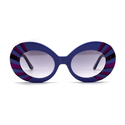 Goede prijs AS102 Zonnebrillen met rond acetaatframe voor vrouwen 100% UV-bescherming online