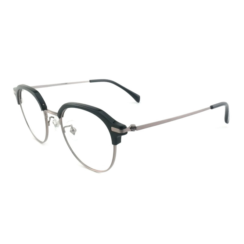 FP2713 Vintage ronde acetaat metalen bril Unisex lichtgewicht bril