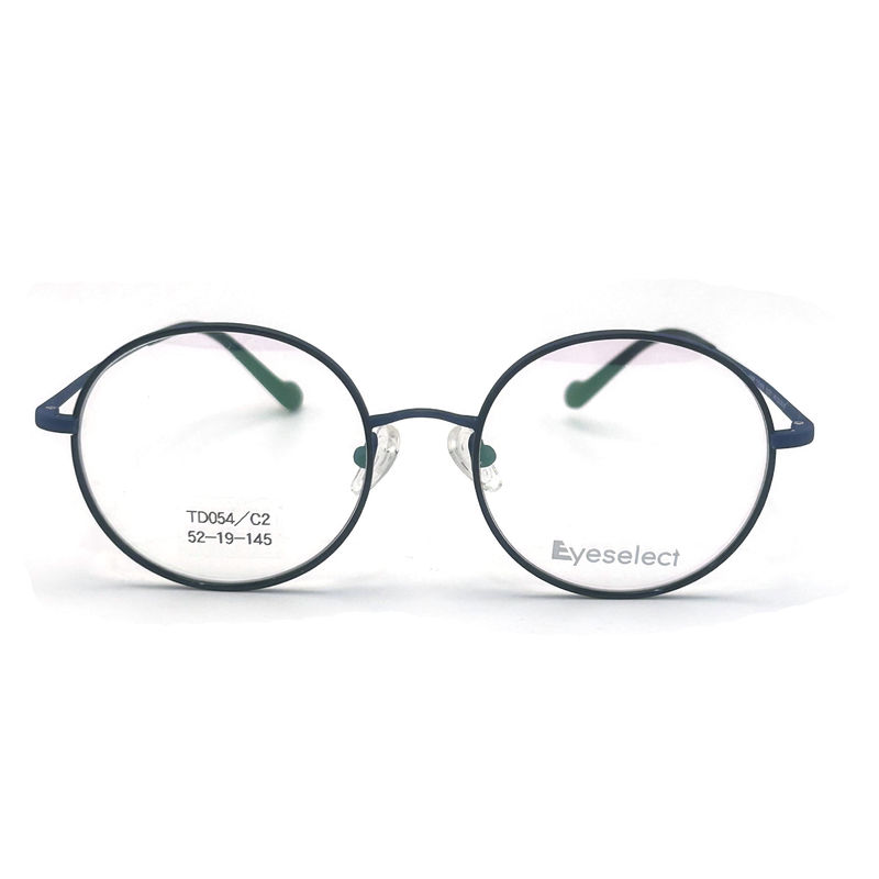 TD054 Ronde titanium frame met verstelbare neuskussens maat 52-19-145