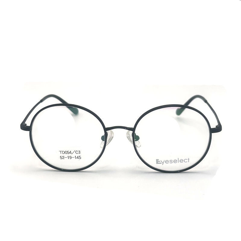 TD054 Ronde titanium frame met verstelbare neuskussens maat 52-19-145