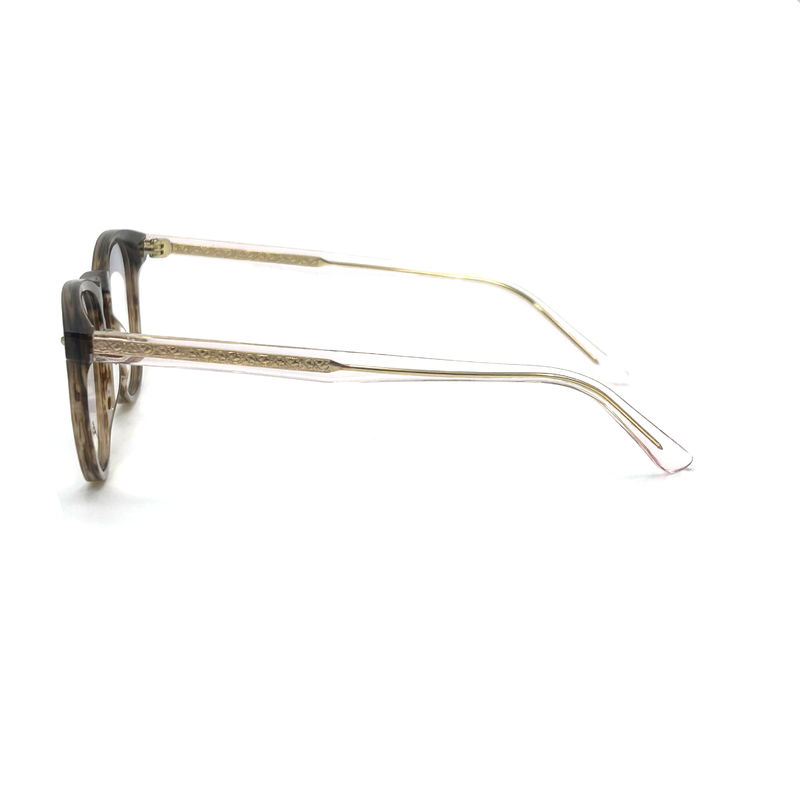 AD015 Ronde acetaat optische frame met aangepaste functies voor fashion forward looks