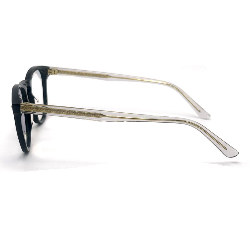 AD015 Ronde acetaat optische frame met aangepaste functies voor fashion forward looks