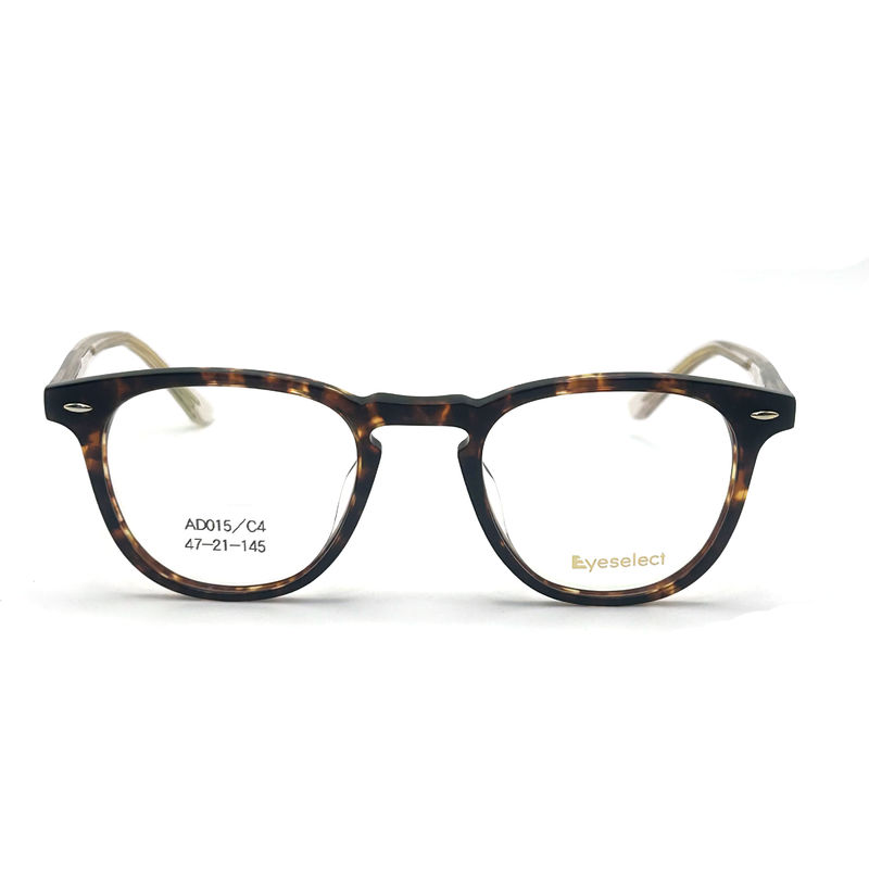 AD015 Ronde acetaat optische frame met aangepaste functies voor fashion forward looks