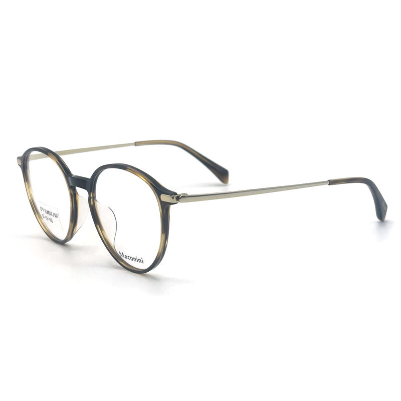 OPT SUN001 Acetaat optisch frame met hoge elasticiteit tempels trendy Ronde stijl Modieuze look