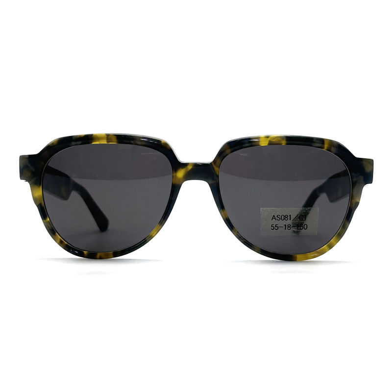 AS081 CR 39 Lensmateriaal Acetaat frame Zonnebrillen voor piloten en oogvorm