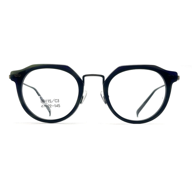 BD115 Custom Color Vierkant Acetaat Metalen Frames - Vierkant Ontwerp Vibrante Kleuren
