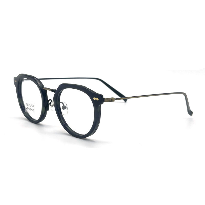 BD115 Custom Color Vierkant Acetaat Metalen Frames - Vierkant Ontwerp Vibrante Kleuren