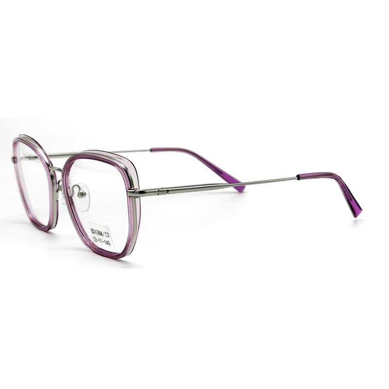 BD138M Op maat gemaakte vierkant Vintage Acetaat metalen bril voor vrouwen