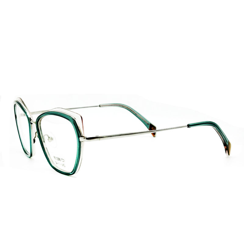 BD136M Op maat gemaakte vintage vierkant bril Acetaat metalen frames voor vrouwen
