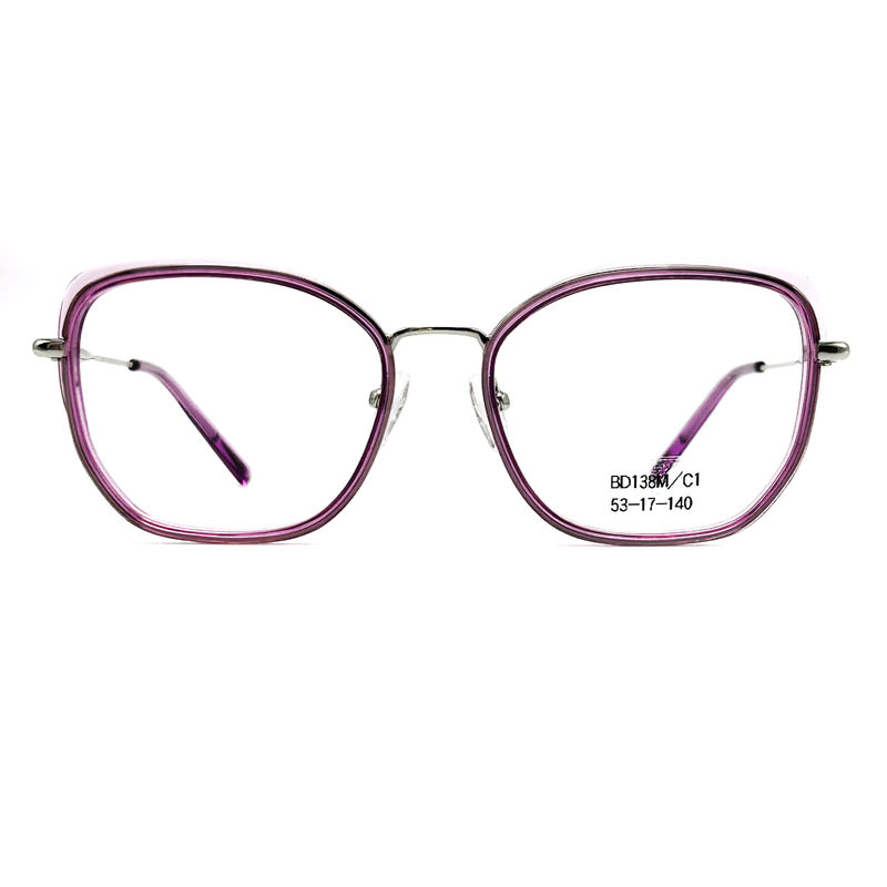BD138M Op maat gemaakte vierkant Vintage Acetaat metalen bril voor vrouwen