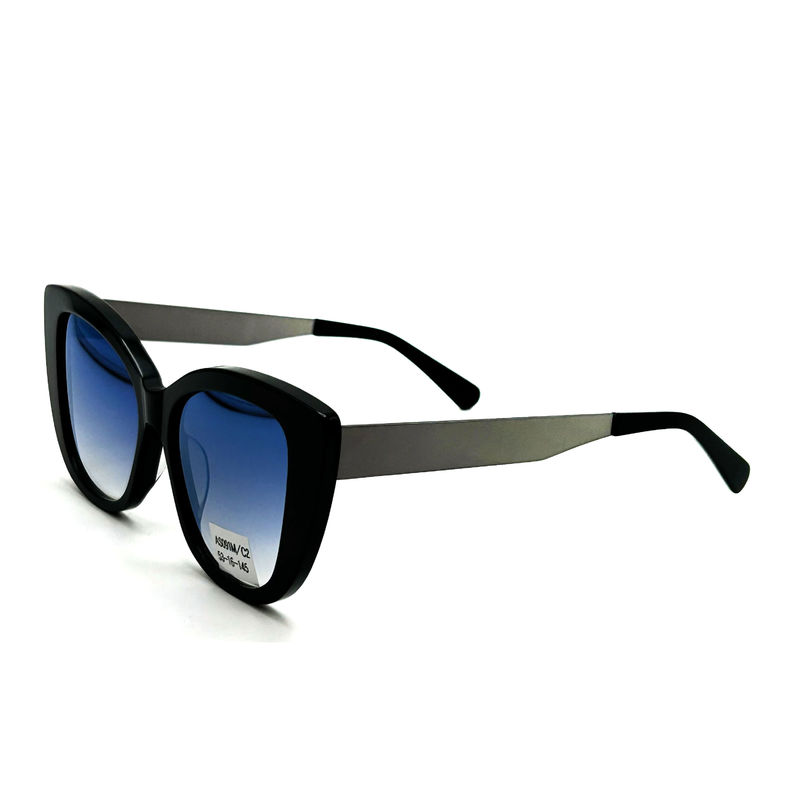 AS091M Klassieke zonnebrillen voor vrouwen met een acetaatframe met CR 39-lens 100% UV-bescherming 145mm Tempellengte