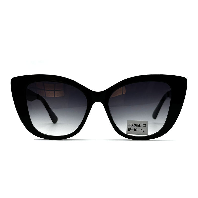 AS091M Klassieke zonnebrillen voor vrouwen met een acetaatframe met CR 39-lens 100% UV-bescherming 145mm Tempellengte