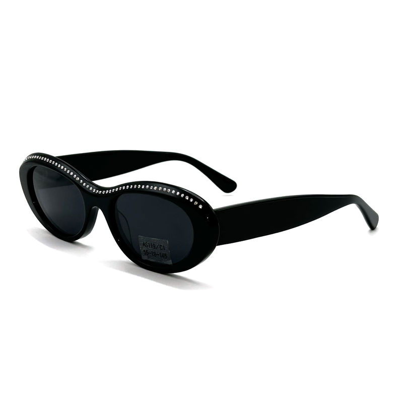 Acetaat plaat frame vrouwen klassieke vlinder zonnebrillen met Strass-AS119,ODM / OEM Factory