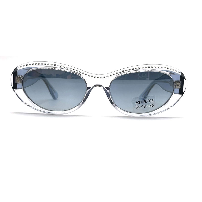 Acetaat plaat frame vrouwen klassieke vlinder zonnebrillen met Strass-AS119,ODM / OEM Factory