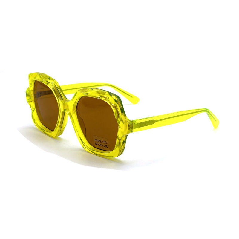 Zonnebrillen met een acetaatframe met een moderne stijl model AS122 - CR 39 100% UV-bescherming, ODM/OEM fabriek
