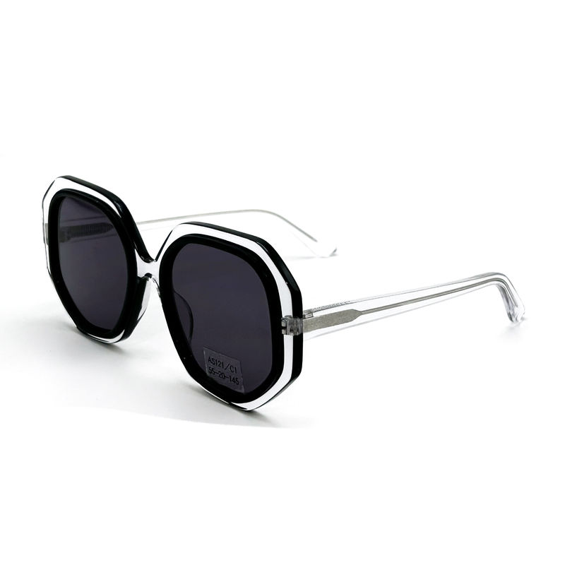 CR39 Unisex Acetaat Frame Zonnebrillen met 100% UV-bescherming-model AS121, OEM / Customized Factory